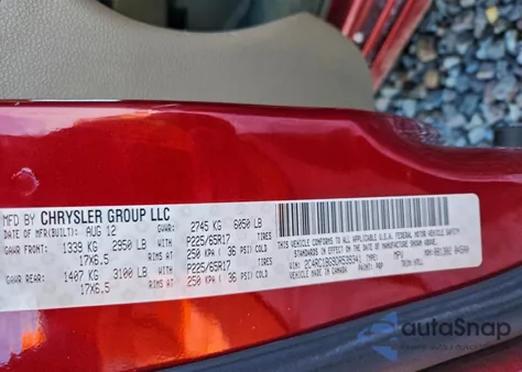 2013 Chrysler Town & Country Touring из США, поврежденный, VIN 2C4RC1BG9DR539341